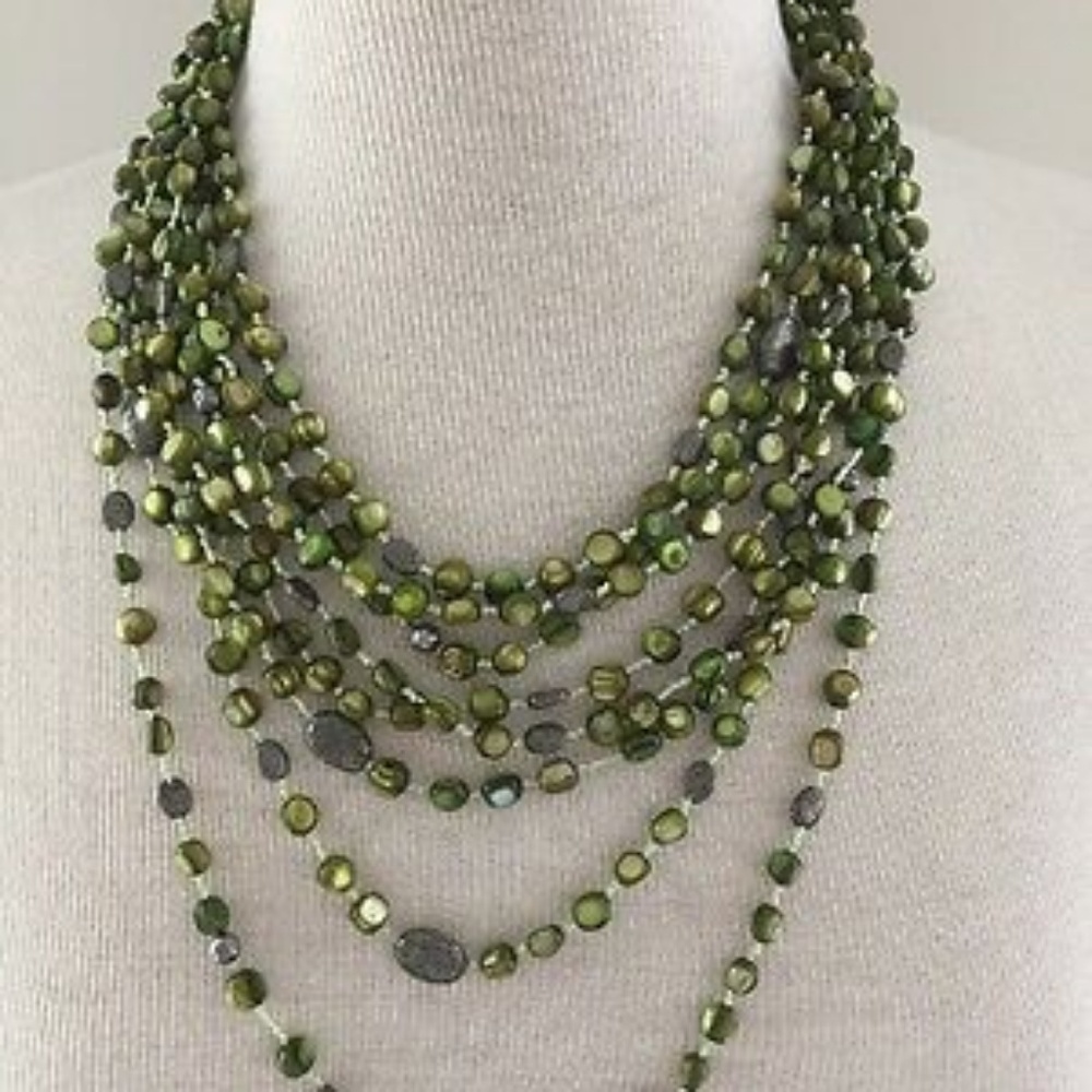 Silpada Green Multi-Strand Necklace